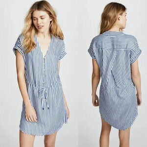 PAIGE Blue and White Striped Dress